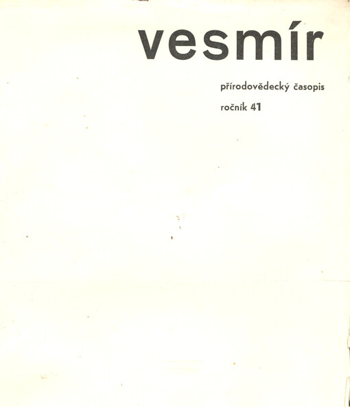 Vesmír : časopis pro šíření vědy přírodní, zeměpisné a národopisné