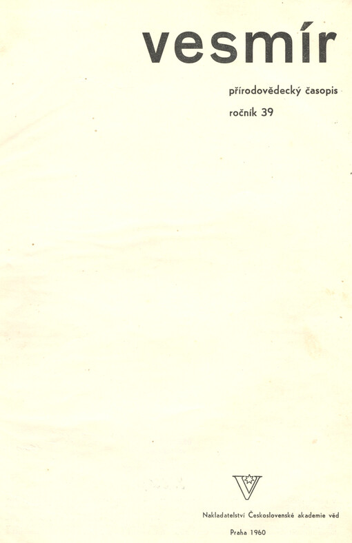 Vesmír : časopis pro šíření vědy přírodní, zeměpisné a národopisné