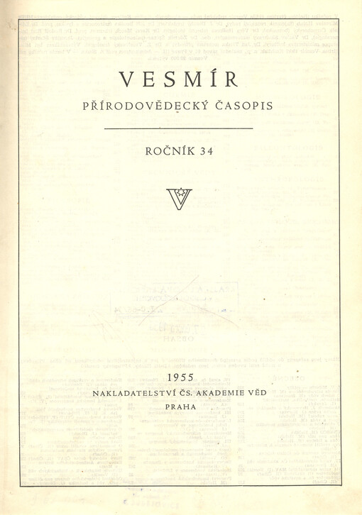 Vesmír : časopis pro šíření vědy přírodní, zeměpisné a národopisné