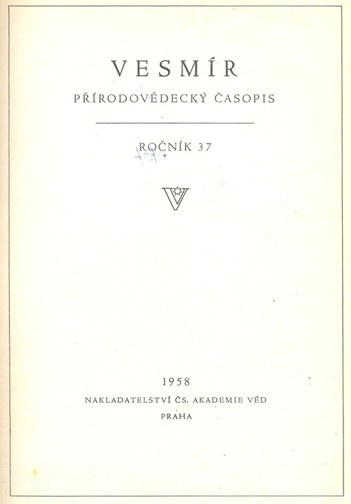 Vesmír : časopis pro šíření vědy přírodní, zeměpisné a národopisné