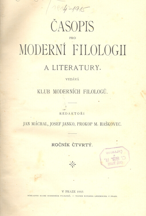 Časopis pro moderní filologii