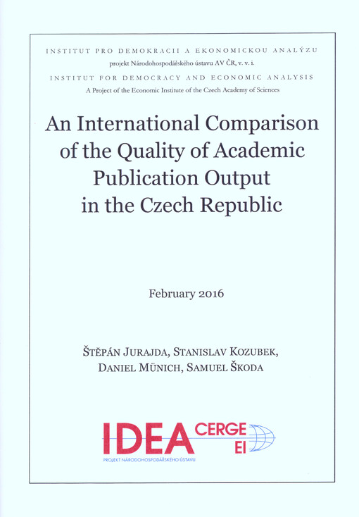 An international comparison of the quality of academic publication output in the Czech Republic
