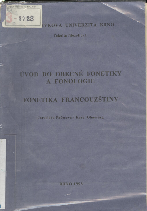 Úvod do obecné fonetiky a fonologie. Fonetika francouzštiny
