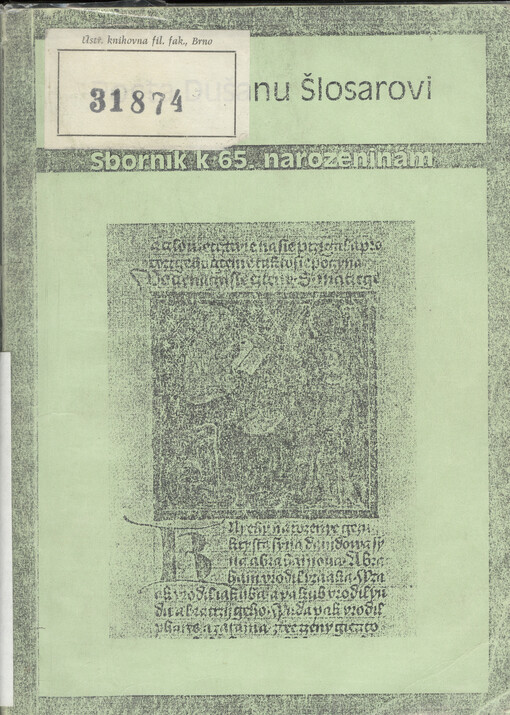 Pocta Dušanu Šlosarovi : sborník k 65. narozeninám