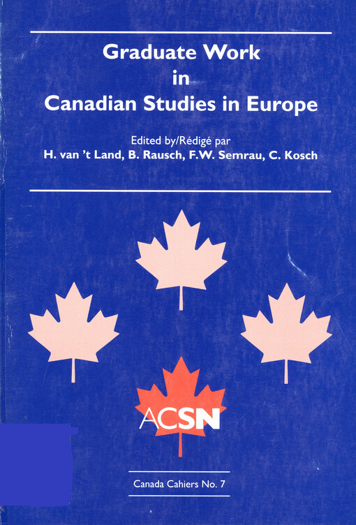 Graduate work in Canadian studies in Europe