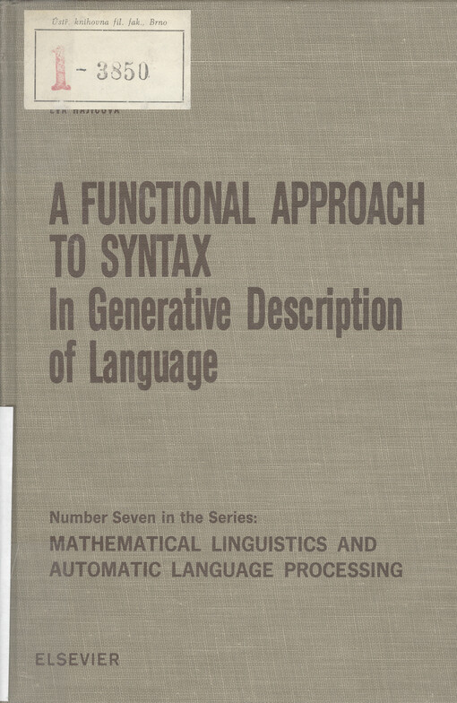 A Functional approach to syntax in generative description of language