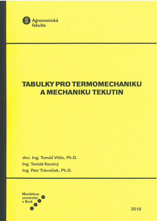Tabulky pro termomechaniku a mechaniku tekutin