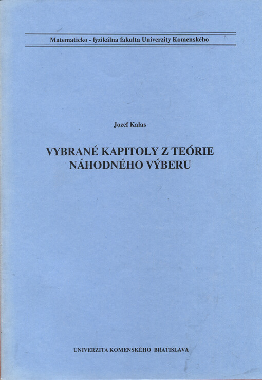Vybrané kapitoly z teórie náhodného výberu