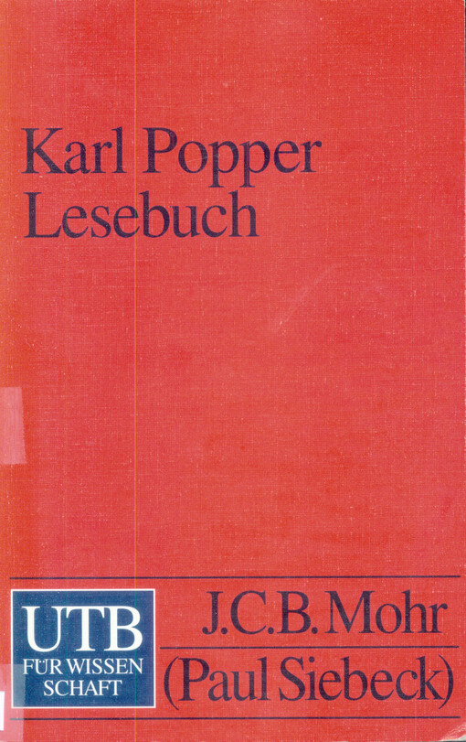 Lesebuch :ausgewählte Texte zur Erkenntnistheorie, Philosophie der Naturwissenschaften, Metaphysik, Sozialphilosophie