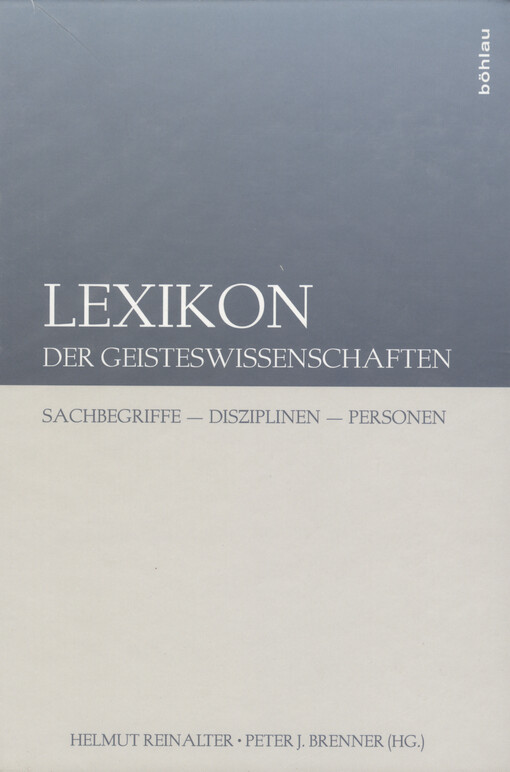 Lexikon der Geisteswissenschaften : Sachbegriffe, Disziplinen, Personen