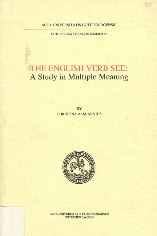 The English Verb See: A Study in Multiple Meaning