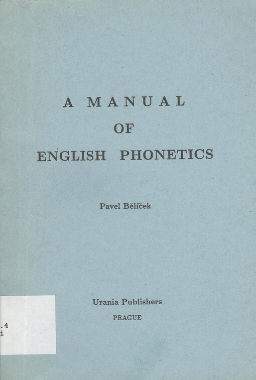A manual of English phonetics
