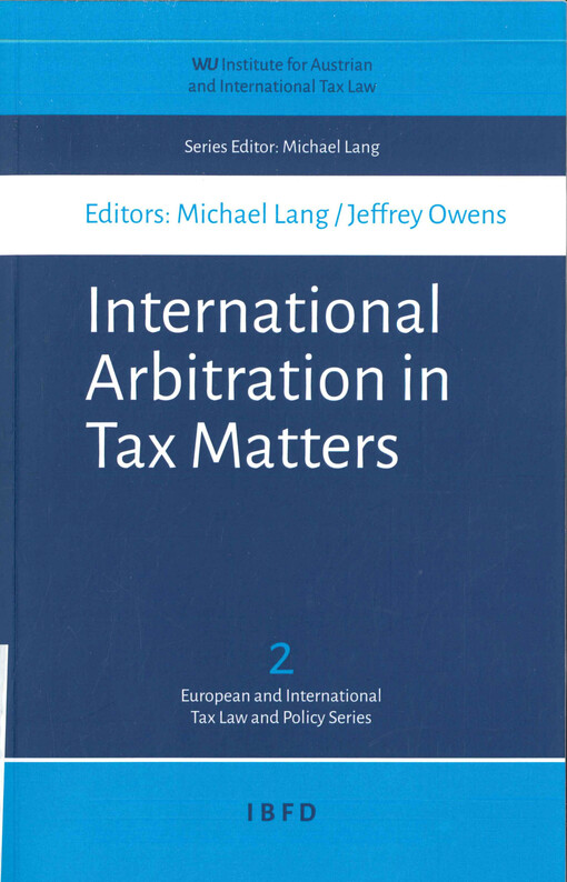 International arbitration in tax matters