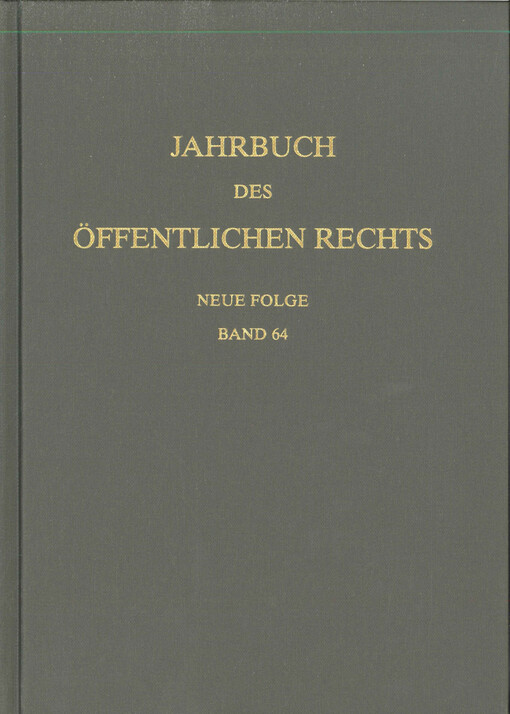 Jahrbuch des öffentlichen Rechts der Gegenwart. Neue Folge