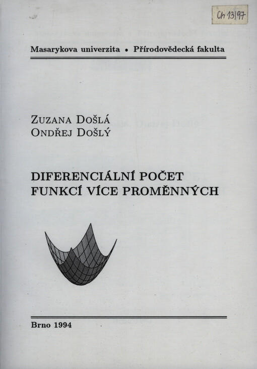 Diferenciální počet funkcí více proměnných