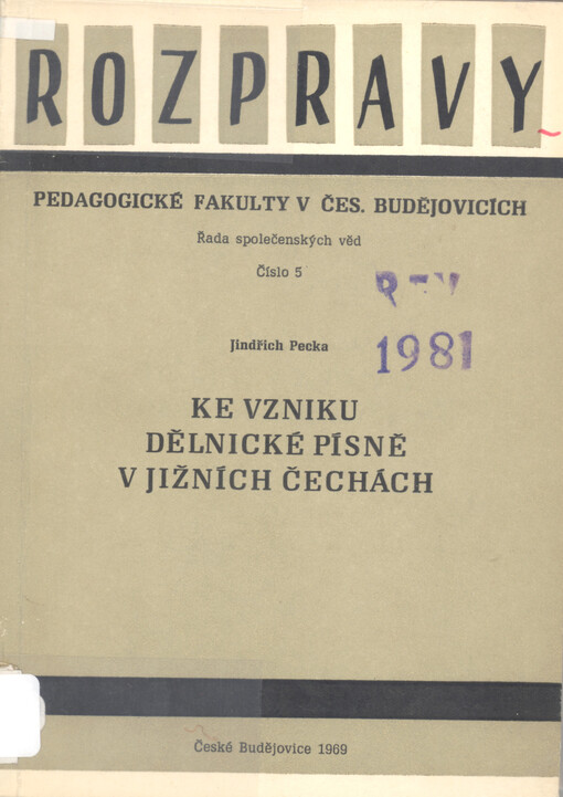 Ke vzniku dělnické písně v jižních Čechách