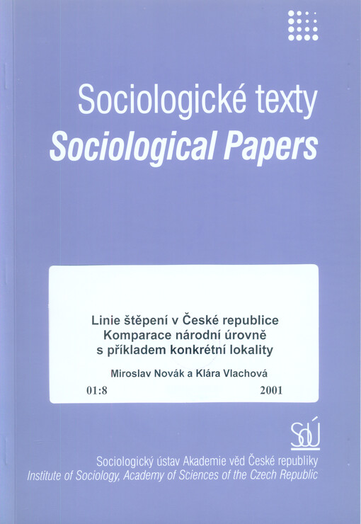 Linie štěpení v České republice. Komparace národní úrovně s příkladem konkrétní lokality