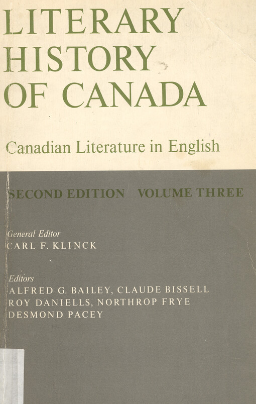 Literary history of Canada : Canadian literature in English. Vol. 3