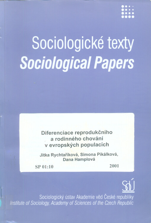 Diferenciace reprodukčního a rodinného chování v evropských populacích