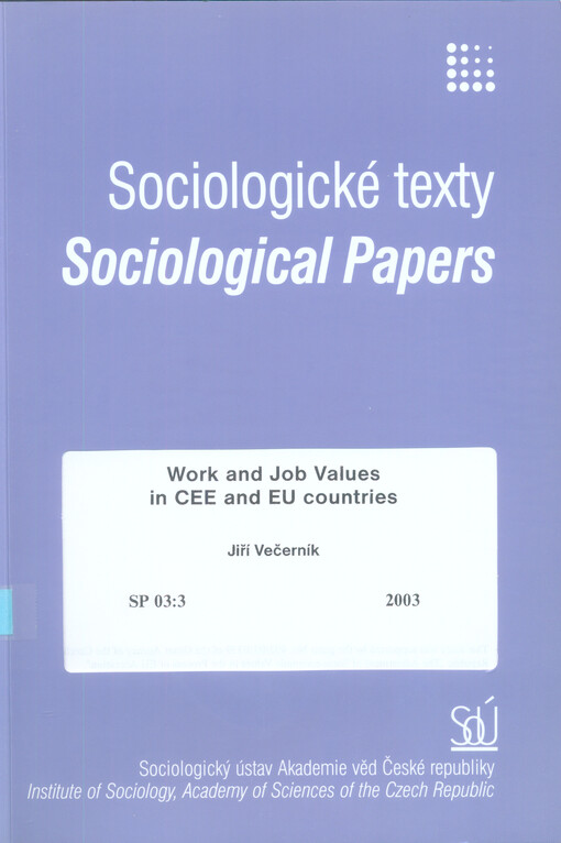 Work and job values in CEE and EU countries