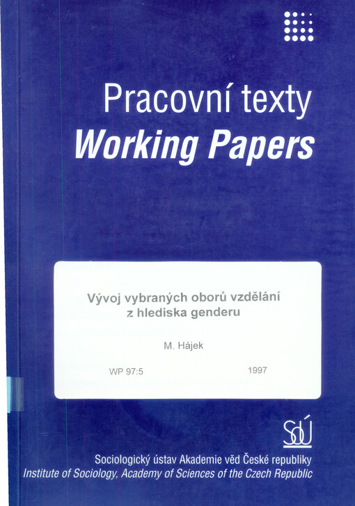 Vývoj vybraných oborů vzdělání z hlediska genderu