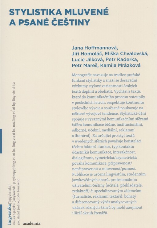 Stylistika mluvené a psané češtiny