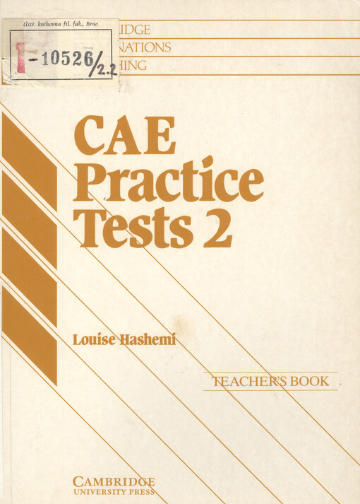 CAE Practice Tests. 2, Teacher's book