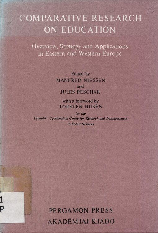 Comparative research on education : overwiew, strategy and applications in Eastern and Western Europe