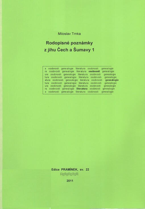 Rodopisné poznámky z jihu Čech a Šumavy. 1