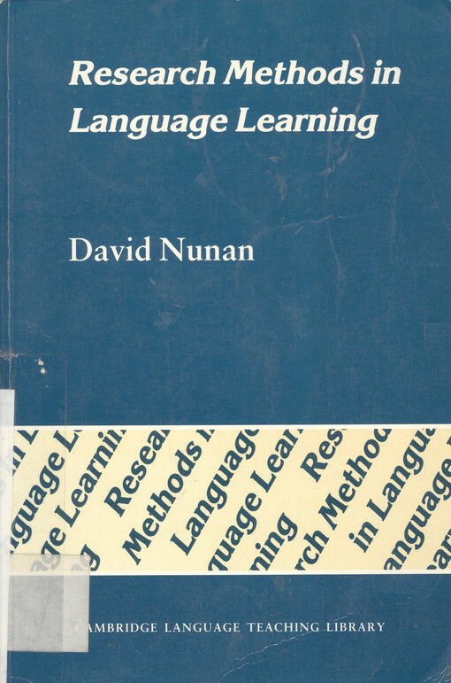 Research methods in language learning