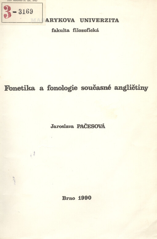 Fonetika a fonologie současné angličtiny