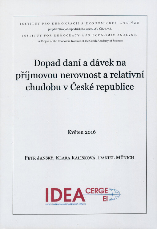 Dopad daní a dávek na příjmovou nerovnost a relativní chudobu v České republice