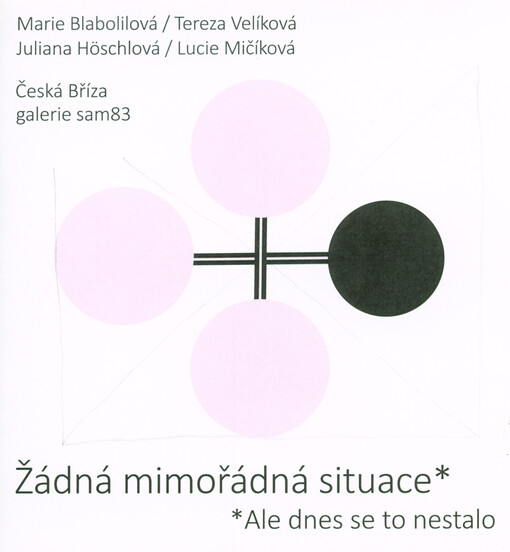 Marie Blabolilová, Tereza Velíková, Juliana Höschlová, Lucie Mičíková : Žádná mimořádná situace*-*ale dnes se to nestalo : Česká Bříza, Galerie Sam83