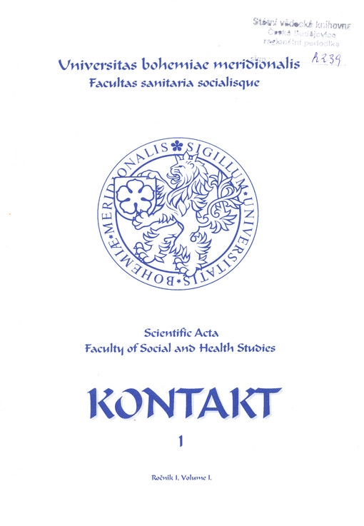 Kontakt : scientific acta Faculty of social and health studies