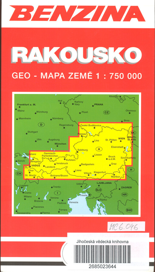 Rakousko automapa 1:750 000