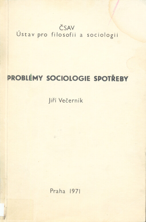 Problémy sociologie spotřeby