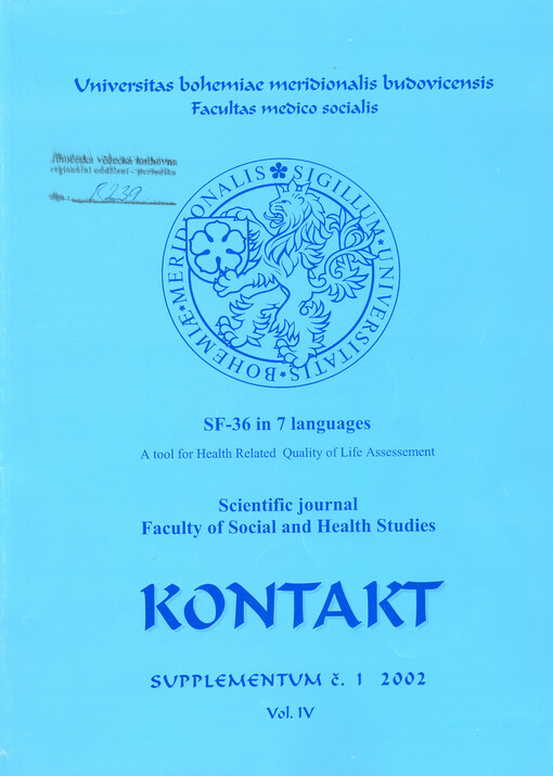 Kontakt : scientific acta Faculty of social and health studies