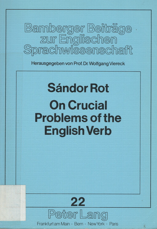 On crucial problems of the English verb