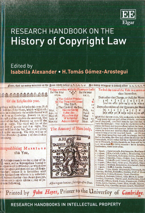 Research handbook on the history of copyright law
