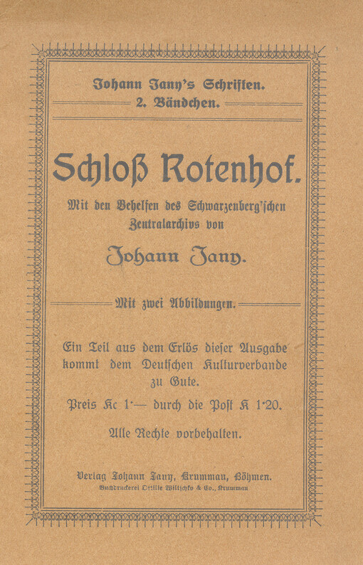 Schloß Rotenhof : mit den Behelfen des Schwarzenberg'schen Zentralarchivs