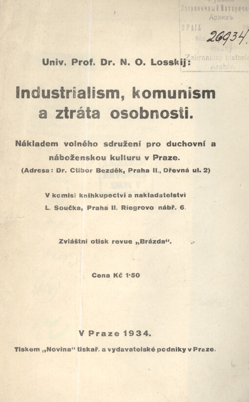 Industrialism, komunism a ztráta osobnosti