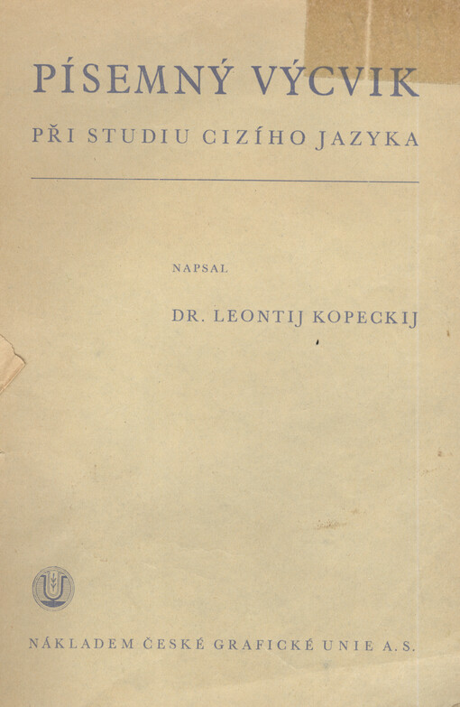 Písemný výcvik při studiu cizího jazyka