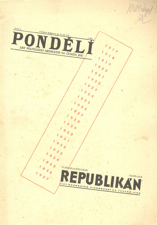 Dvacet let časopisu Republikán 1917-1937