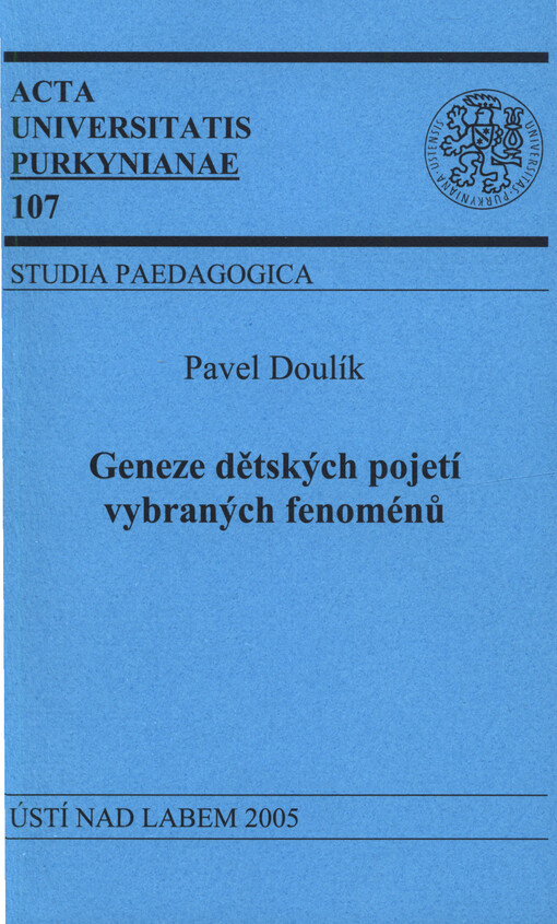 Geneze dětských pojetí vybraných fenoménů