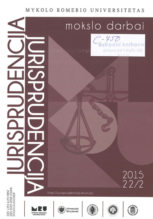 Jurisprudencija : mokslo darbai