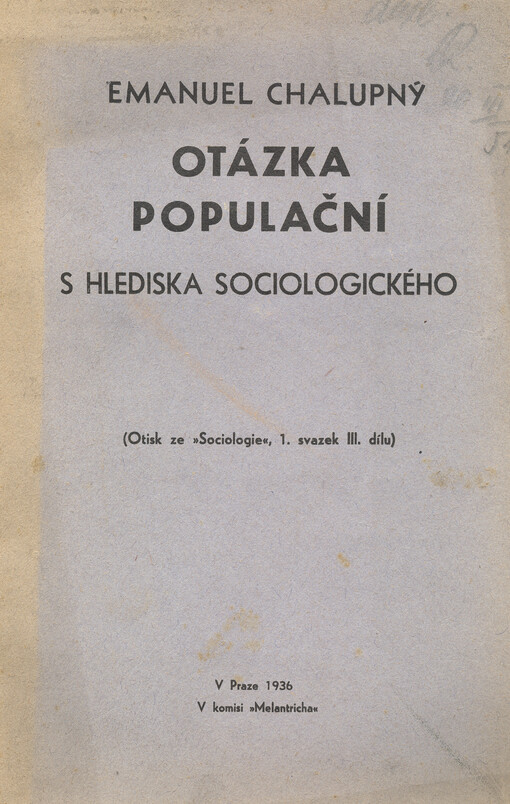 Otázka populační s hlediska sociologického