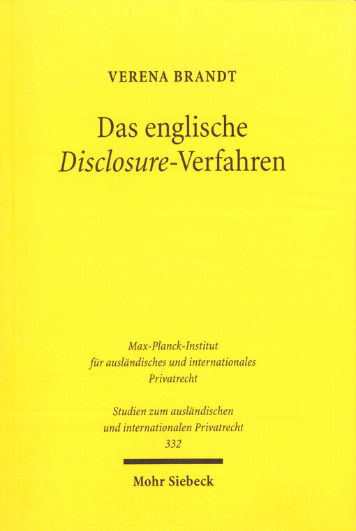 Das englische Disclosure-Verfahren : ein Modell für Zugang zu Information und Beweis im deutschen Zivilprozess?