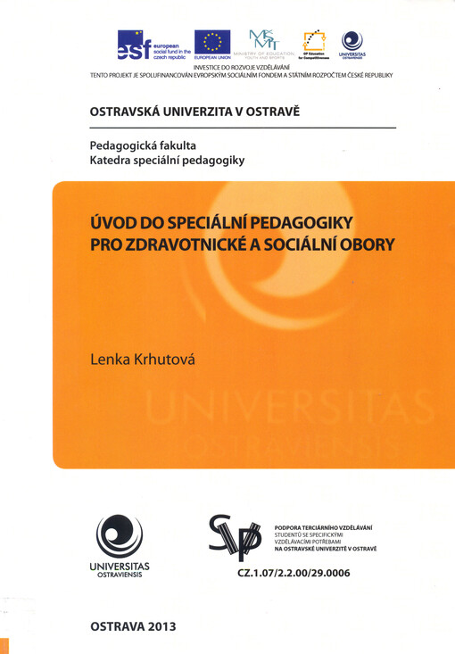 Úvod do speciální pedagogiky pro zdravotnické a sociální obory
