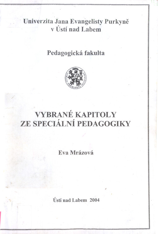 Vybrané kapitoly ze speciální pedagogiky