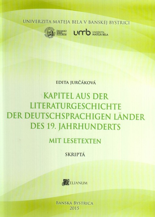 Kapitel aus der Literaturgeschichte der deutschsprachigen Länder des 19. Jahrhunderts